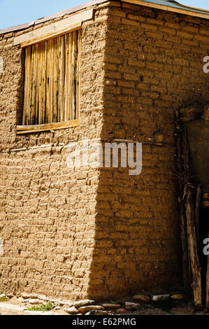 Adobe Architectural Details, Picuris Pueblo, New Mexico Stock Photo