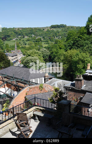 View looking down into Matlock Bath, Derbyshire England UK Stock Photo