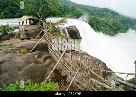 Athirapally falls athirappilly Waterfall view during Kerala Monsoon season India Stock Photo