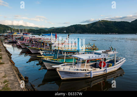 Boats in the harbour of Paraty, Rio de Janeiro State, Brazil Stock Photo