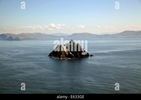 Skellig Islands Rep. Ireland. View from Great Skellig to Little Skellig Stock Photo