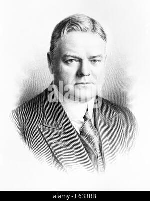 PORTRAIT HERBERT C. HOOVER 1874-1964 31st AMERICAN PRESIDENT 192-1928 REPUBLICAN DURING DEPRESSION AND STOCK MARKET CRASH 1929 Stock Photo