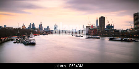 The City of London skyline viewed over the River Thames London England Stock Photo