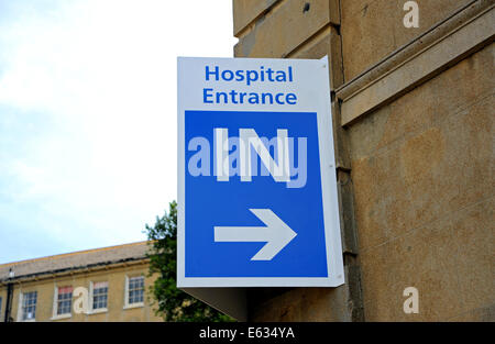 Brighton UK - Brighton general Hospital Entrance Sign NHS Sussex British National health Stock Photo