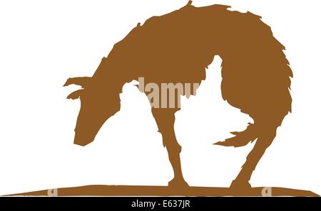 Silhouette of a hungry and sad dog. Stock Vector