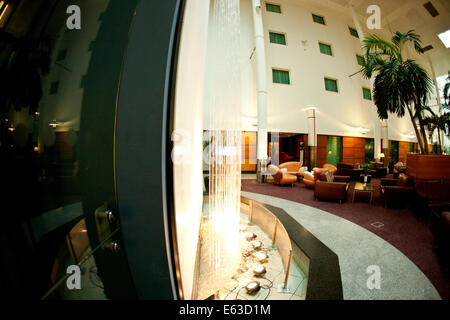 Gatwick Arora International Hotel's Water Feature from the side Stock Photo