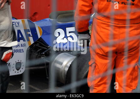 Hesketh 308E Classic Formula 1 Grand Prix Car with puncture. Stock Photo