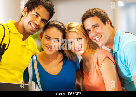 group of young college students close up portrait Stock Photo