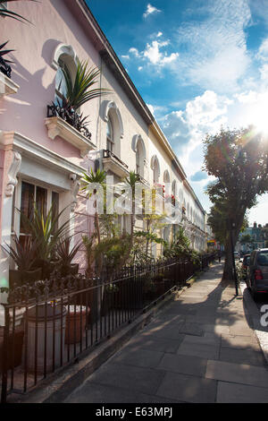 Colorful houses in Kelly Street, Kentish Town, London Stock Photo