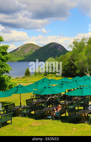 Dining at Jordon Pond House, Acadia National Park, Maine, USA Stock Photo