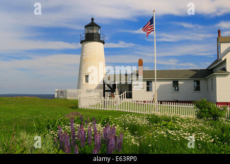 Pemaquid Point, Lighthouse, Pemaquid Lighthouse Park, New Harbor, Maine, USA Stock Photo