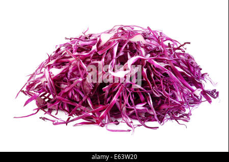 sliced red cabbage on white background Stock Photo