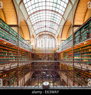 Rijksmuseum Amsterdam Library of the Amsterdam Rijksmuseum one of the most beautiful famous libraries and reading rooms in the world Stock Photo