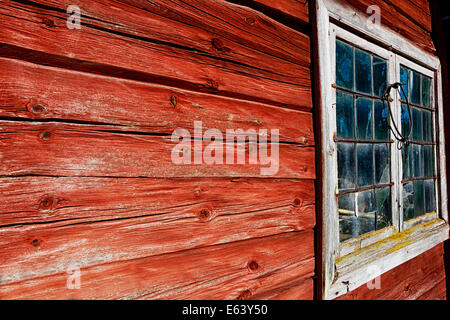 antique keys and leaded windows and frame Stock Photo