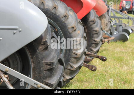 Image of tractor tyres in a row Stock Photo