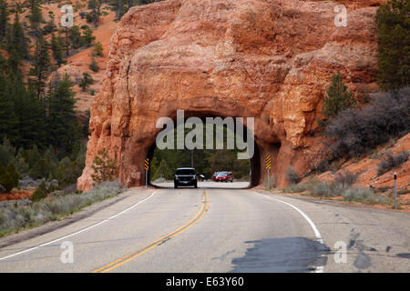 Tunnel on Scenic Byway 12, near Red Canyon, Dixie National Forest, Utah, USA Stock Photo