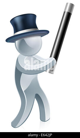 Magician with a wand and a top hat illustration Stock Photo