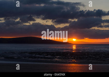 Sunset and low tide at Weston Stock Photo
