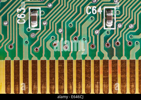 Printed circuit board close up detail. Stock Photo