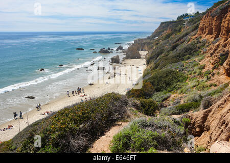 Elevated view of El Matador beach near Malibu. California, USA. Stock Photo