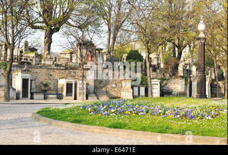 PARIS, FRANCE - MARCH 30, 2011: Montmartre Cemetery (Cimetière de Montmartre) is a famous cemetery in Paris, France. Stock Photo