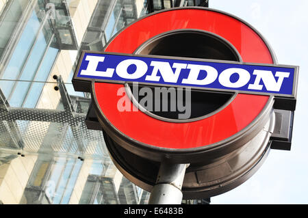 LONDON, UK - MARCH 8, 2011: Close up of underground sign in London Stock Photo