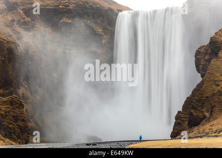 Skogafoss waterfall south west Iceland Stock Photo