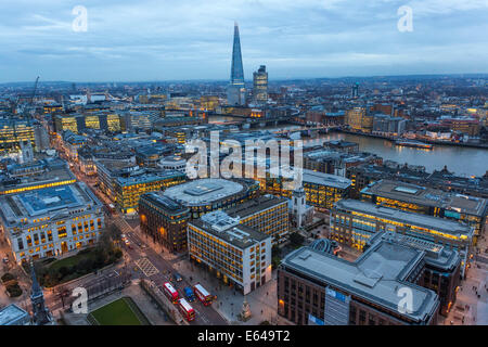 View over River Thames & The Shard, London, UK Stock Photo