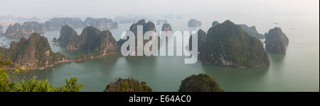 View over misty Ha Long Bay, north Vietnam Stock Photo