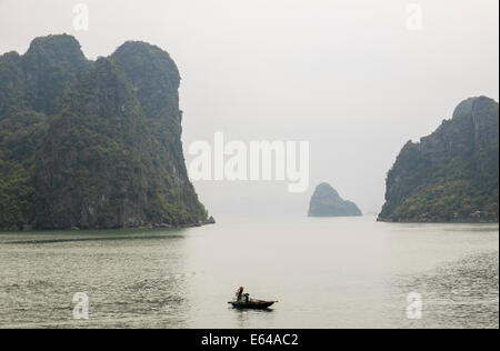 View over misty Ha Long Bay, north Vietnam Stock Photo