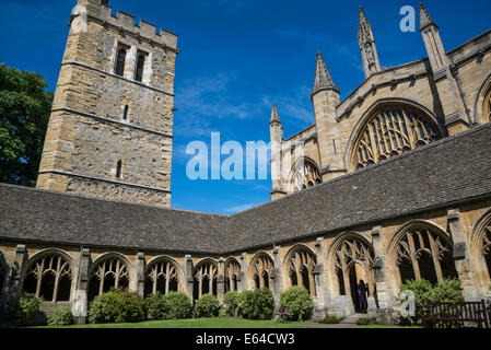 Cloisters, Bell Tower and Chapel, New College, Oxford, England, UK