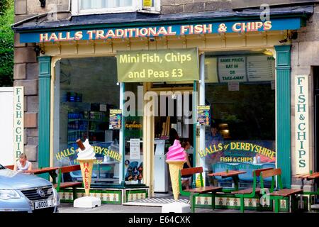 Matlock Bath Halls traditional fish and chips shop Derbyshire peak district England uk Stock Photo