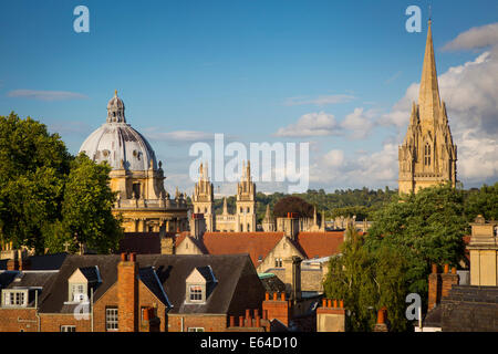 View over Oxford with the Radcliffe Camera, All Souls College and tower of St Mary's Church, Oxfordshire, England Stock Photo