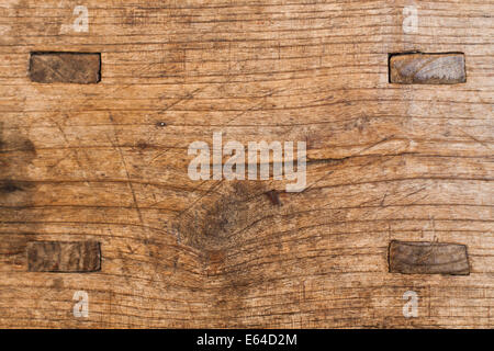 Grunge old wood texture ideal for background or texture effects. This is a close up of an old coffee table Stock Photo