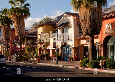 downtown Palm Springs on  Palm Canyon Drive, Palm Springs, California, United States of America, USA Stock Photo