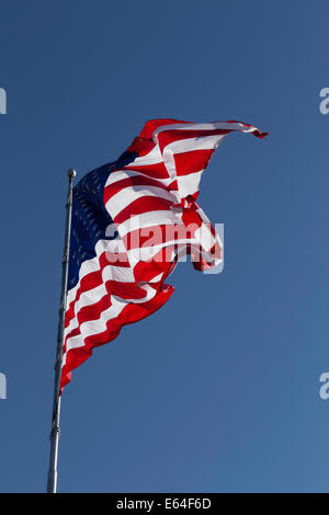 U.S. Flag Waves in the Wind, USA Stock Photo