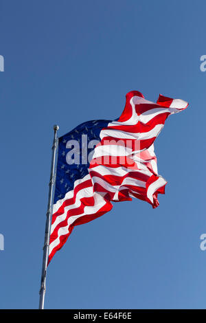 U.S. Flag Waves in the Wind, USA Stock Photo