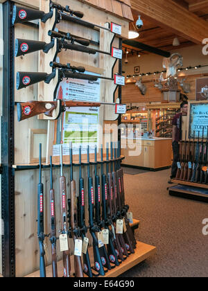 Hunting Rifles, Scheels Sporting Goods Store, Great Falls, Montana, USA Stock Photo