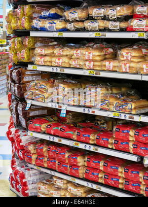 Bread Aisle, Smith's Grocery Store, Great Falls, Montana, USA Stock Photo