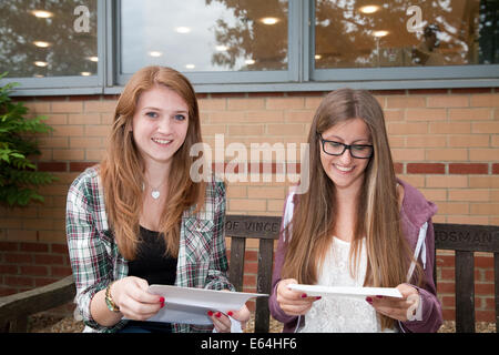 Bromley Kent, UK. 14th Aug, 2014. Students from Bromley High School study their A Level result Credit: Keith Larby/Alamy Live News Stock Photo