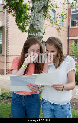 Bromley Kent, UK. 14th Aug, 2014. Students from Bromley High Schoolcant believe their A Level result Credit: Keith Larby/Alamy Live News Stock Photo