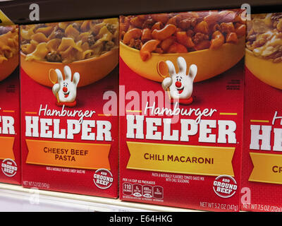 Boxes of Hamburger Helper, Smith's Grocery Store, Great Falls, Montana, USA Stock Photo