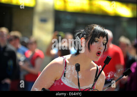 Images of performers at the Dundas Street Festival held in London, Ontario. Stock Photo