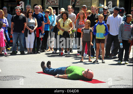Images of performers at the Dundas Street Festival held in London, Ontario. Stock Photo