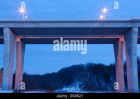 A viaduct (bridge) that on Dundas Street that spans 16 Mile Creek and the Lions Valley in Oakville, Ontario, Canada. Stock Photo