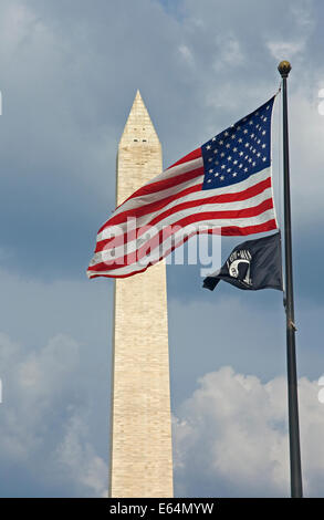 Washington Monument, started 1848, completed 1884. World's tallest stone structure (555feet/ 169metres). Washington DC. Stock Photo