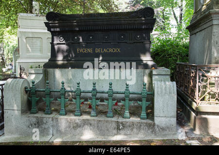 Tomb of painter  in Pere Lachaise Cemetery Paris, France Stock Photo