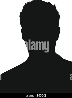 Silhouette Mann Scherenschnitt schwarz weiß Umriss Männer kurz Haare Abbild Symbol Symbolik User Userfoto Foto Vektor Vektorgraf Stock Photo