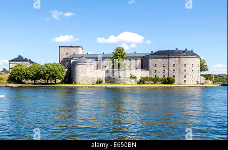 Vaxholm fortress, near Vaxholm, Stockholm archipelago, Stockholm, Stockholm County, Sweden Stock Photo