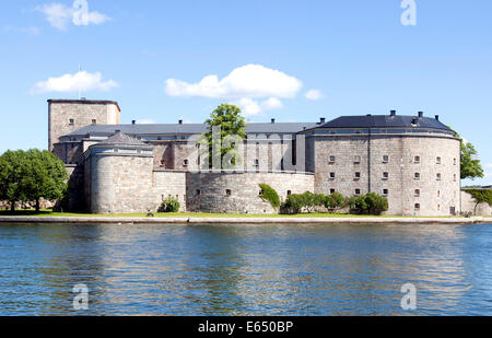 Vaxholm fortress, near Vaxholm, Stockholm archipelago, Stockholm, Stockholm County, Sweden Stock Photo